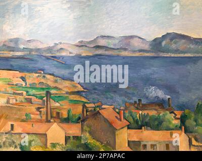 La baie de Marseille vu de l'Estaque, Paul Cezanne, vers 1885, l'Art Institute of Chicago, Chicago, Illinois, USA, Amérique du Nord, Banque D'Images