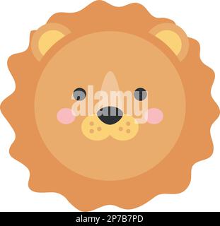 Leo mignon signe du zodiaque illustration vectorielle ronde Illustration de Vecteur