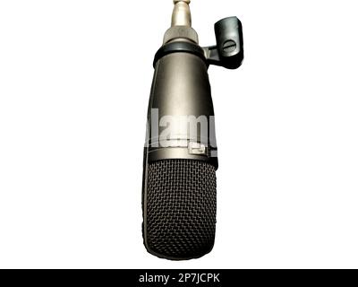 Microphone isolé sur fond blanc Banque D'Images