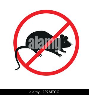 Panneau d'avertissement pas de rats. Signe interdiction rats isolés sur fond blanc. Illustration vectorielle EPS 10 Illustration de Vecteur