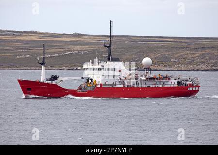 Le Pharos SG, un navire de patrouille de pêche, construit en 1993, et appartenant à Byron Marine des îles Falkland. Banque D'Images