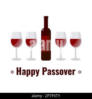 Fête juive Pâque, Pesach, icônes et symboles traditionnels. Illustration vectorielle Illustration de Vecteur