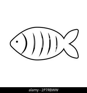 Journée du français du mois d'avril. Poisson d'avril. Poisson blanc noir pour votre conception. Illustration vectorielle Illustration de Vecteur