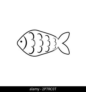 Journée du français du mois d'avril. Poisson d'avril. Poisson blanc noir pour votre conception. Illustration vectorielle Illustration de Vecteur