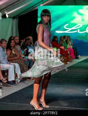 Un modèle marche sur la piste pour le défilé de mode Lily Marotto pendant la semaine de la mode FLL à fort Lauderdale, FL sur 18 mars 2022 Banque D'Images