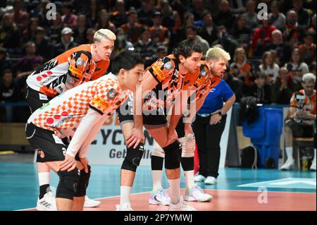 Berlin, Allemagne. 08th mars 2023. Berlin, Allemagne, 8 mars 2023: Vols de recyclage de Berlin lors du quart de finale du match de la Ligue des champions du CEV Volley 2023 entre les vols de recyclage de Berlin et Sir Sicoma Monini Pérouse à Max-Schmeling-Halle à Berlin, Allemagne. (Ryan Sleiman /SPP) crédit: SPP Sport Press photo. /Alamy Live News Banque D'Images