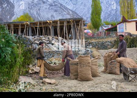 Lieu:36°13'05,0'N 74°45'43,2'E village Hopper pris @Hopper, Gilgit-Baltistan, Pakistan Banque D'Images