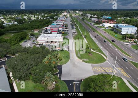 Vue aérienne de Port Charlotte, Floride. Banque D'Images