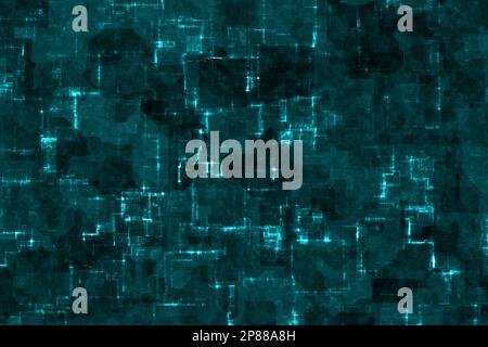 illustration d'arrière-plan moderne et créative, bleu clair, cyber électronique, lueur, texture dessinée numérique Banque D'Images