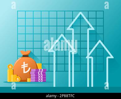 Illustrations de l'augmentation du taux de change de la livre turque Illustration de Vecteur