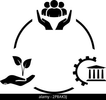 Les icônes de la conservation de l'environnement et de l'entreprise durable comme concept ESG Illustration de Vecteur