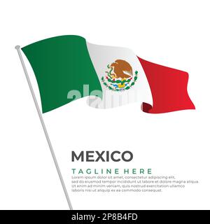 Modèle vectoriel drapeau mexicain conception moderne. Illustration vectorielle Illustration de Vecteur