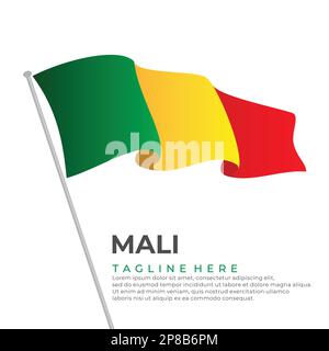 Modèle vectoriel drapeau Mali moderne. Illustration vectorielle Illustration de Vecteur