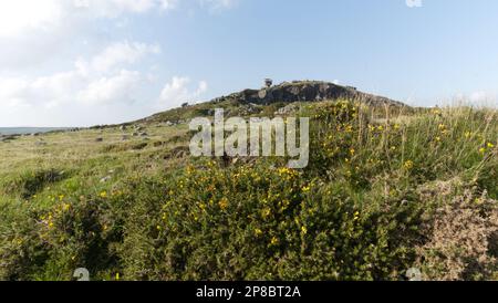 Stowe Hill et Cheesewring sur Bodmin Moor, Cornwall Banque D'Images