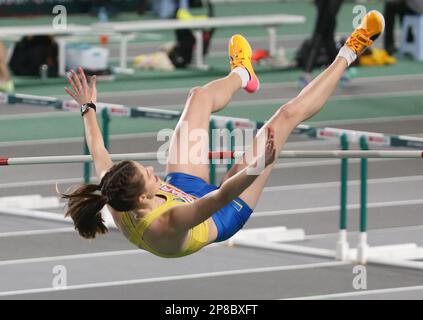 Finale de Yaroslava MAHUCHIKH de l'Ukraine High Jump Women lors des Championnats d'athlétisme en intérieur européens 2023 sur 5 mars 2023 à l'aréna Atakoy à Istanbul, Turquie - photo Laurent Lairys / DPPI Banque D'Images