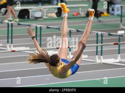 Finale de Yaroslava MAHUCHIKH de l'Ukraine High Jump Women lors des Championnats d'athlétisme en intérieur européens 2023 sur 5 mars 2023 à l'aréna Atakoy à Istanbul, Turquie - photo Laurent Lairys / DPPI Banque D'Images