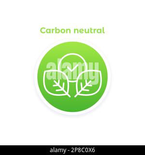 neutre en carbone, icône circulaire vectorielle Illustration de Vecteur