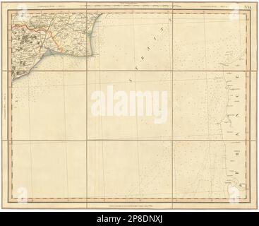 HASTINGS, RYE ET ROMNEY MARSH. Côte est du Sussex et côte sud du Kent. CARTE CARY 1832 Banque D'Images