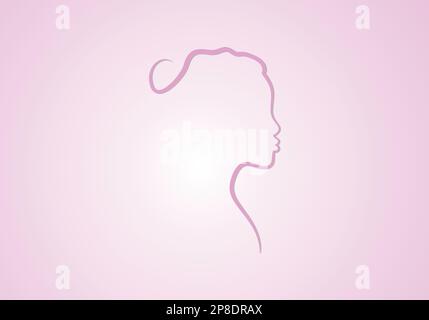 Silhouette du visage d'une fille avec fond dégradé Vector. Silhouette de femme Vector. Illustration de Vecteur