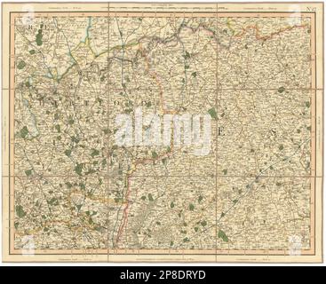 NORD DE LONDRES, HERTFORDSHIRE ET WEST ESSEX. Epping Forest Uttlesford CARY 1832 carte Banque D'Images