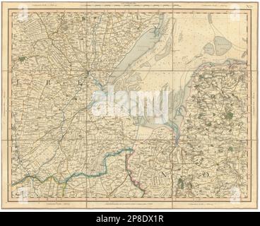 LE WASH & NORTHERN FENS. Lincolnshire Holland King's Lynn Norfolk CARY 1832 carte Banque D'Images