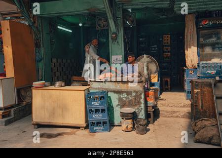 L'impact le plus important sur l'architecture de la ville fortifiée de Lahore est venu avec l'invasion des Mughals, avec l'arrivée des cinq grandes leade de Mughal Banque D'Images