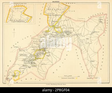 PAKISTAN. Muree Hill Station et Kuldanna Cantonment. Carte de l'Inde britannique 1905 Banque D'Images