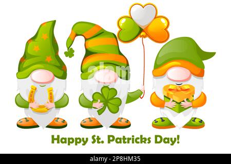 Gnomes irlandais. Illustration vectorielle Happy St Patricks Day Illustration de Vecteur