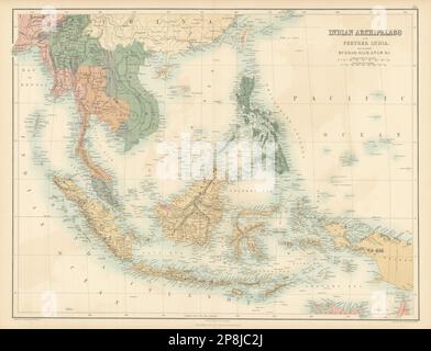 Archipel indien, Burmah, Siam. Indochina Indonésie. BARTHOLOMEW 1862 carte Banque D'Images