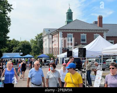 Marché agricole de samedi matin à Braintree, Massachusetts. Banque D'Images