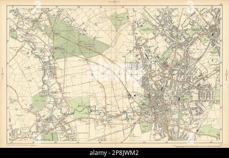 CROYDON Mitcham Carshalton Wallington Thornton Heath Beddington. CARTE bacon 1900 Banque D'Images