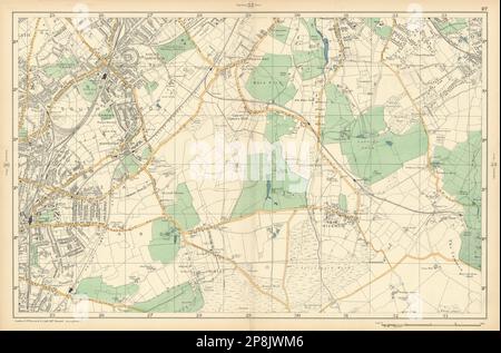 CROYDON Beckenham Woodside W Wickham Elmers End Norwood Hayes. CARTE bacon 1900 Banque D'Images