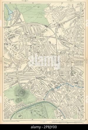 VILLE DE KENTISH ville de Camden Haverstock/Primrose Hill Gospel Oak Chalk Farm carte de 1900 Banque D'Images