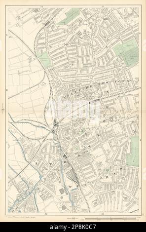 EAST LONDON Stratford New Town West Ham Leyton Maryland. Carte du site 1900 de Westfield Banque D'Images