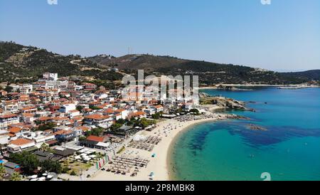 Vue de la plage, Sarti Sithonia - Grèce Banque D'Images