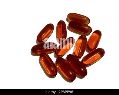 Capsules avec huile noire de graines de cumin - Nigella sativa Banque D'Images