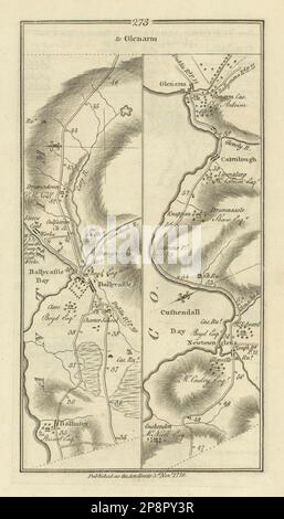 #273 à Glenarm. Château de Ballycastle Cushendall Carnlough. TAYLOR/SKINNER 1778 ancienne carte Banque D'Images