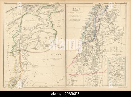 La Syrie, y compris la Palestine et le Hauran. Liban Beyrouth Israël. CARTE HUGHES 1859 Banque D'Images