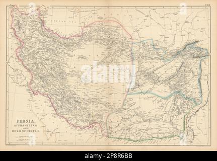 Perse, Afghanistan et Beloochistan. Iran Pakistan. Asie du Sud-Ouest. Carte WELLER 1859 Banque D'Images