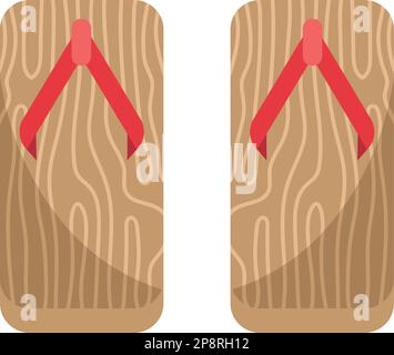 icône de sandales japonaises en bois geta Illustration de Vecteur