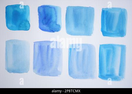 Arrière-plan abstrait avec peintures à l'aquarelle bleue Banque D'Images