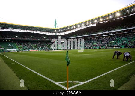 Lisbonne, Portugal. 9th mars 2023. Vue générale à l'intérieur du stade avant le tour de l'UEFA Europa League de 16 pieds un match de football entre le Sporting CP et l'Arsenal FC au stade Alvalade à Lisbonne, Portugal, sur 9 mars 2023. (Credit image: © Pedro Fiuza/ZUMA Press Wire) USAGE ÉDITORIAL SEULEMENT! Non destiné À un usage commercial ! Banque D'Images