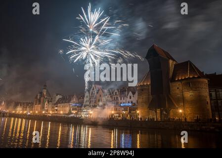 feux d'artifice au-dessus de la ville Banque D'Images