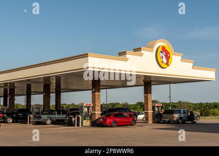 La chaîne de magasins de proximité géants de Buc-ee et des centres de voyage basés au Texas. Banque D'Images