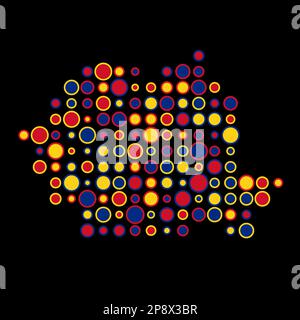 Roumanie Map Silhouette illustration de motif génératif pixelisé Illustration de Vecteur