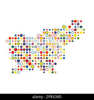 Schéma de la Slovénie Illustration d'un motif génératif Pixelated Silhouette Illustration de Vecteur