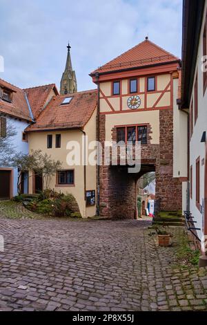 Porte médiévale de Dilsberg, Neckargemund, Bade-Wurtemberg, Allemagne, Europe. Banque D'Images