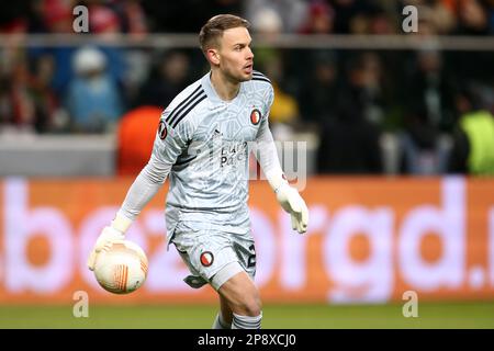 Varsovie, Pologne - 9 mars 2023, Timon Wellenreuther de Feyenoord pendant la Ligue Europa de l'UEFA, Round de 16, match de football de 1st jambes entre Shakhtar Donetsk et Feyenoord sur 9 mars 2023 à l'arène Pepsi à Varsovie, Pologne - photo Piotr Matusewicz / DPPI Banque D'Images