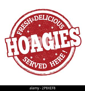 Hoagies grunge caoutchouc timbre sur fond blanc, illustration vectorielle Illustration de Vecteur