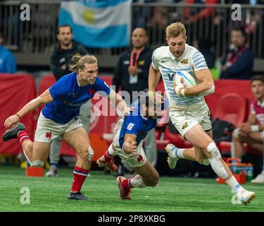 Vancouver, Canada. 5th mars 2023. Matías Osadczuk, de l'Argentine, court avec le ballon au cours du jour 3 - coupe Sevens 2023 de HSBC Canada finale contre FRA Banque D'Images